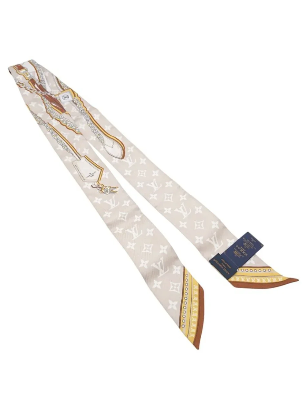 Louis Vuitton Bandeau BB Ultimate for Beige White Silk Gift Scarf
